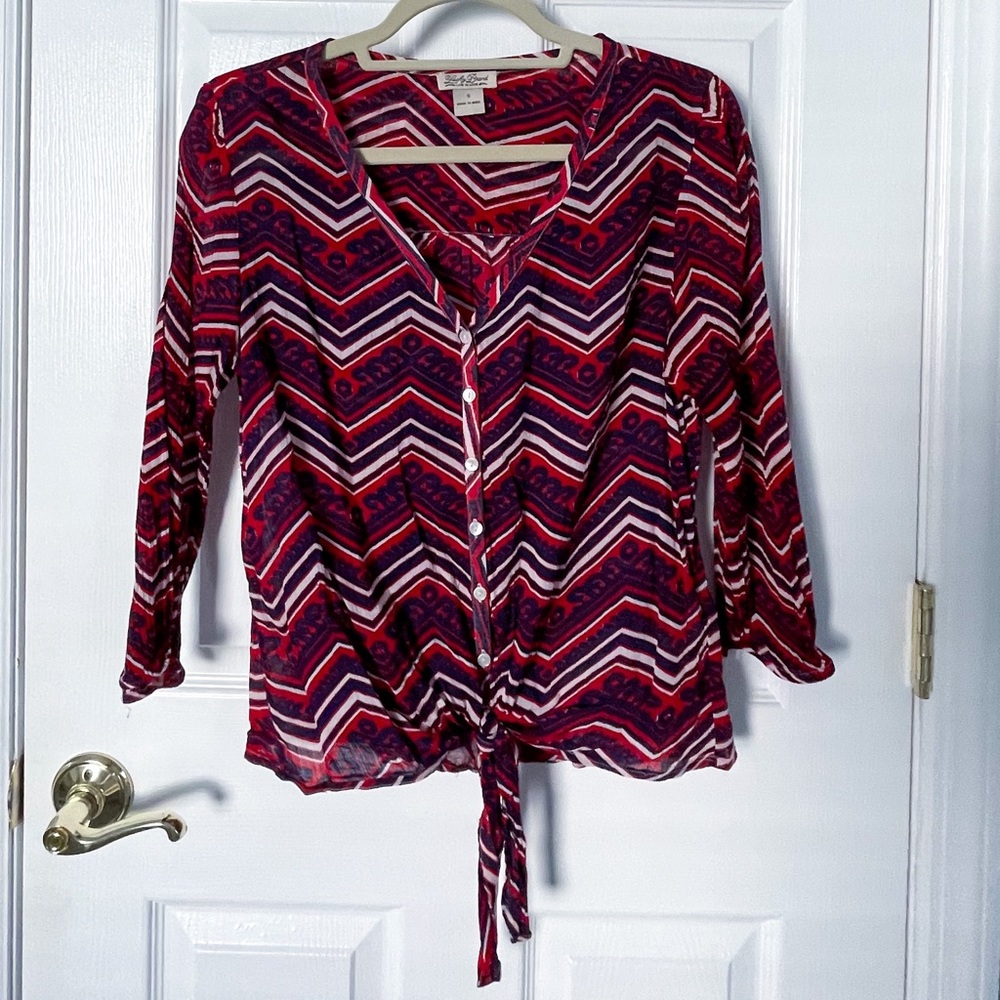 Lucky Brand Red, White and Blue Top